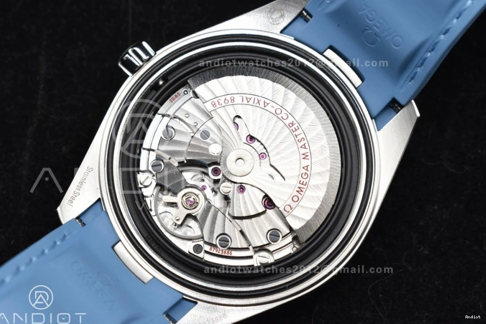 A8938 VSF Blue Summer Edition GMT Dial Best Blue Strap Clone Super 1:1 43mm Aqua Terra Worldtimer Rubber on 0101